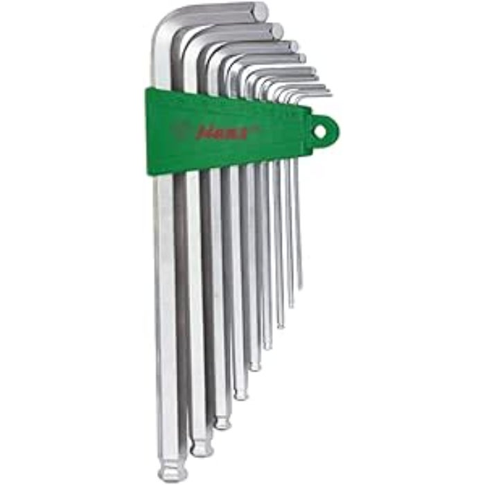 Hans 9-Piece Long Ball-End Hex Key Set (1/16"–3/8") – High Precision and Durability – Code: 16772-9A